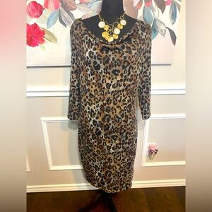 MICHAEL Michael Kors Animal Print Long Sleeve Dress